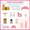 Pink Pine Wood MDF Dollhouse with Furniture Set and Balcony Playhouse